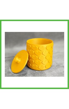 Vaveni 3d Baskı Kalp Desenli Kapaklı Saklama Kutusu - İki Renkli Organizer - Sarı Arz Vaveni 3d Baskı Kalp Desenli Kapaklı Saklama Kutusu - İki Renkli Organizer - Sarı Arz