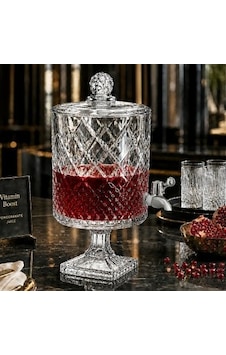 Kosova Ayaklı Kristal Kesim Geometrik Desenli Cam Sebil Şerbetlik 4.5 Lt. - Sur-85 Kosova Ayaklı Kristal Kesim Geometrik Desenli Cam Sebil Şerbetlik 4.5 Lt. - Sur-85