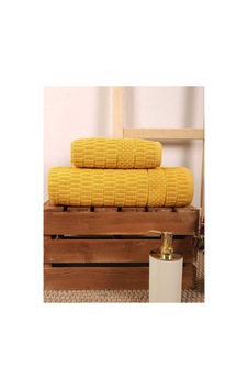 2 Parça Banyo Havlu Takımı & 37 100 Pamuklu Çubuk Desen Sarı Sarı 2 Parça Banyo Havlu Takımı & 37 100 Pamuklu Çubuk Desen Sarı Sarı