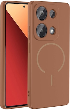 Xiaomi Redmi Note 13 Pro 4g Kılıf M-safe Şarj Özellikli Zore Meta Kapak Kahverengi Xiaomi Redmi Note 13 Pro 4g Kılıf M-safe Şarj Özellikli Zore Meta Kapak Kahverengi