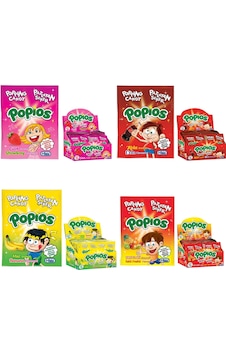 Hleks Patlayan Şeker Popios 4'lü Set Çilek - Kola - Muz - Tutti Frutti 160 Adet Hleks Patlayan Şeker Popios 4'lü Set Çilek - Kola - Muz - Tutti Frutti 160 Adet