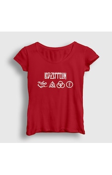 Presmono Kadın Symbols Led Zeppelin T-shirt Kırmızı Presmono Kadın Symbols Led Zeppelin T-shirt Kırmızı