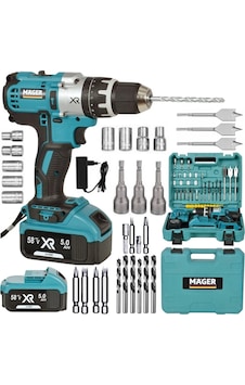 Mager XR 58 V 5 Ah Yedek Akülü Darbeli Şarjlı Vidalama Matkap Yeşil + 30 Parça Set Mager XR 58 V 5 Ah Yedek Akülü Darbeli Şarjlı Vidalama Matkap Yeşil + 30 Parça Set