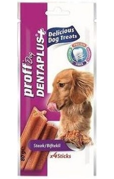 Proff Denta Plus Biftekli Diş Temizleyen Diş Kaşıma Köpek Ödülü 4'lü Proff Denta Plus Biftekli Diş Temizleyen Diş Kaşıma Köpek Ödülü 4'lü