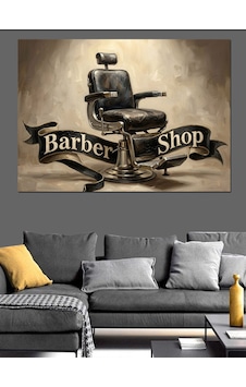 Barber Shop Nostaljik Berber Koltuğu Dekoratif Kanvas - Mdf Ahşap Tablo Barber Shop Nostaljik Berber Koltuğu Dekoratif Kanvas - Mdf Ahşap Tablo