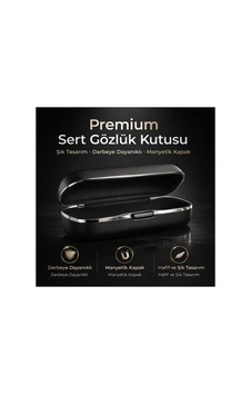 Şık, Sert Kapaklı, İçi Kumaş Kaplı, Premium Araç Gözlük Kutusu Gri - 842416236