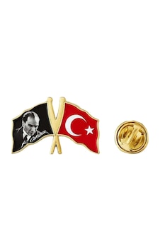 Pigado Türk Bayrağı Ve Atatürk Silüeti Rozet Kırmızı Pigado Türk Bayrağı Ve Atatürk Silüeti Rozet Kırmızı