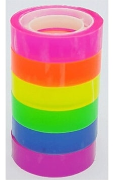 Neon Renkli Şeffaf Bant Gökkuşağı 6 Lı 12Mm 10Y Neon Renkli Şeffaf Bant Gökkuşağı 6 Lı 12Mm 10Y