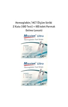 Mission Ultra Hemoglobin Hct Ölçüm Stribi 100 Test Mission Ultra Hemoglobin Hct Ölçüm Stribi 100 Test