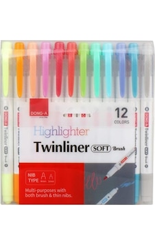 Dong-a Twinliner Soft Fosforlu Fırçalı 12 Adet Set Dong-a Twinliner Soft Fosforlu Fırçalı 12 Adet Set