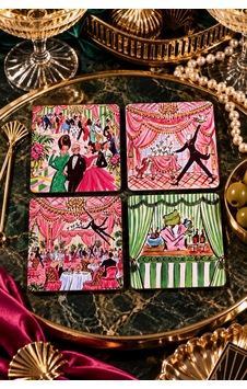 Vintage Parti Art Deco, Retro Maksimalist Temalı, 4 Lü Bardak Altlığı Set 9 Cm, 3 Mm Ahşap Mdf, Dijital Baskı - 933874548 Diğer Vintage Parti Art Deco, Retro Maksimalist Temalı, 4 Lü Bardak Altlığı Set 9 Cm, 3 Mm Ahşap Mdf, Dijital Baskı - 933874548 Diğer