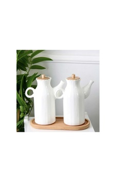 2 Adet Herbiri 1000ml Porselen Yağdanlık Ve Bambu Altlık Stand 3'lu Yağdanlık Sirkelik Set Beyaz Beyaz 2 Adet Herbiri 1000ml Porselen Yağdanlık Ve Bambu Altlık Stand 3'lu Yağdanlık Sirkelik Set Beyaz Beyaz