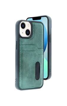 Sh Newface Apple Uyumlu iPhone 15 Sara Kartvizitli Deri Kılıf - Yeşil Najmaddin Sh Newface Apple Uyumlu iPhone 15 Sara Kartvizitli Deri Kılıf - Yeşil Najmaddin