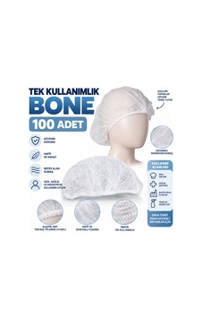 Tela Bone 100 Adet Tek Kullanımlık Bone - 920933482