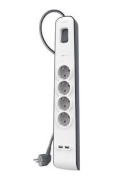 Belkin BSV401VF2M 525 Joule 2 Usb'li 4'lü 2 M Akım Korumalı Priz (Outlet)