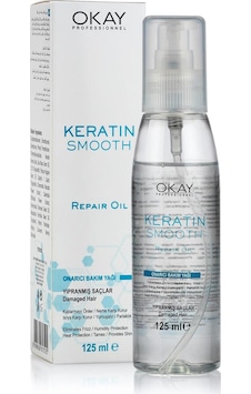 Okay Keratin Smooth Onarıcı Bakım Yağı Yıpranmış Saçlar 125 ML