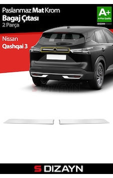 S-dizayn Nissan Qashqai Krom Bagaj Çıtası 2 Prç. 2021 Üzeri A+ Kalite Mat Krom