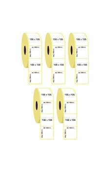 5 Rulo 100X100 Kargo Etiketi - 100X100 Termal Etiket 5 Rulo 100X100 Kargo Etiketi - 100X100 Termal Etiket