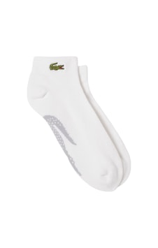 Lacoste Short Cotton Sport Socks Örme Logo Havlu İçli Tekli Patik Çorap Erkek Beyaz Beyaz