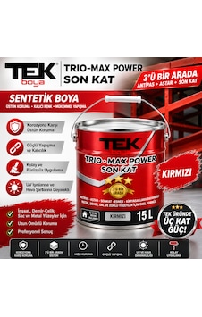 Trio-max Power 3'ü Bir Arada Sentetik Çatı Sacı Boyası Kırmızı Antipas-astar-son Kat 15 Litre Trio-max Power 3'ü Bir Arada Sentetik Çatı Sacı Boyası Kırmızı Antipas-astar-son Kat 15 Litre