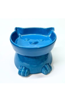Pawstar Ayaklı Kedi Kafa Figürlü Seramik Mama Kabı 300 Ml - Mavi Pawstar Ayaklı Kedi Kafa Figürlü Seramik Mama Kabı 300 Ml - Mavi
