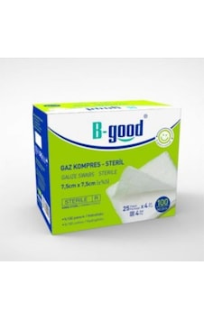 B-good Steril Gaz Kompres Spanç 7.5 x 7.5 CM 100 Adet B-good Steril Gaz Kompres Spanç 7.5 x 7.5 CM 100 Adet