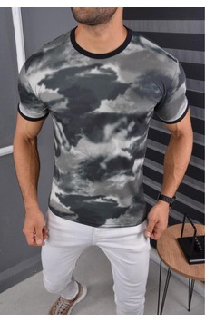 Mcz Giyim Gri Renk Bisiklet Yaka Slim Fit Erkek T-shirt Mcz Giyim Gri Renk Bisiklet Yaka Slim Fit Erkek T-shirt