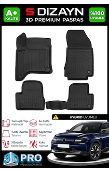 S-dizayn Citroen C4x Hybrid 3d Pro Havuzlu Paspas 2025 Üzeri A+ Kalite