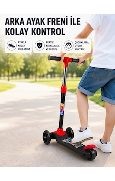3 Tekerlekli Çocuk Scooterı Kaymaz Geniş Tabanlı Dengeli Sürüş Skuteri Açık Mavi 3 Tekerlekli Çocuk Scooterı Kaymaz Geniş Tabanlı Dengeli Sürüş Skuteri Açık Mavi
