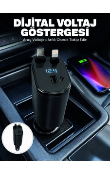 4 Cihazı Aynı Anda Şarj Eden Araç Şarj Cihazı Usb-a, Usb-c, Type-c Ve Lightning Destekli Android 4 Cihazı Aynı Anda Şarj Eden Araç Şarj Cihazı Usb-a, Usb-c, Type-c Ve Lightning Destekli Android