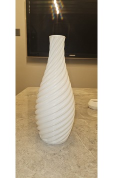 Modern Yivli Spiral Tasarım 3d Dekoratif Vazo Beyaz