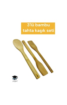 3'lü Bambu Tahta Kaşık Seti 3'lü Bambu Tahta Kaşık Seti