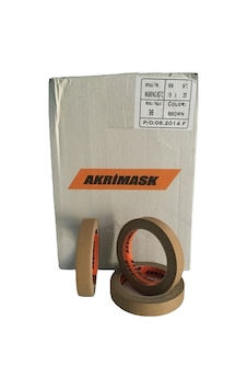 Akrimask Maskeleme Bandı 18mmx35mt Kahverengi 1 Koli - 96 Adet