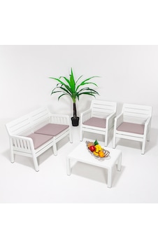 Lara 2 1 1 S Bahçe Takımı Balkon - Bahçe - Teras Mobilyası / Beya Beyaz Lara 2 1 1 S Bahçe Takımı Balkon - Bahçe - Teras Mobilyası / Beya Beyaz
