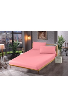 Lastikli Çarşaf Ve Yastık Kılıfı Tek Kişilik / Pembe