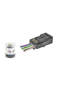 Cat6 Ez Rj45 Konnektör - 100 Adet Siyah / Özel Plastik Kutulu Nd2402 Cat6 Ez Rj45 Konnektör - 100 Adet Siyah / Özel Plastik Kutulu Nd2402