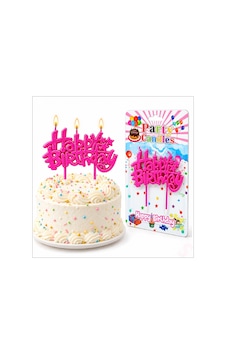 Happy Birthday Doğum Günü Pasta Mumu, 11 Cm - Fuşya Happy Birthday Doğum Günü Pasta Mumu, 11 Cm - Fuşya