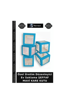 Özel Üretim Düzenleyici Ev Saklama Şeffaf Mavi Kare Kutu Çok Renkli Özel Üretim Düzenleyici Ev Saklama Şeffaf Mavi Kare Kutu Çok Renkli