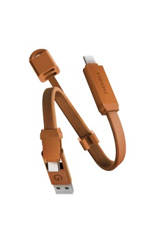 Energea Sheath Key 15cm 60w 2in1 Type-c To Type-c Ve Usb-a Hızlı Şarj Kablo - Turuncu
