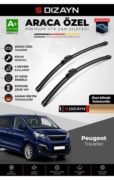 S-dizayn Peugeot Traveller Ön Cam Silecek Seti 2016 Üzeri Premium Araca Özel 65-48 Cm A+ Kalite Aocs