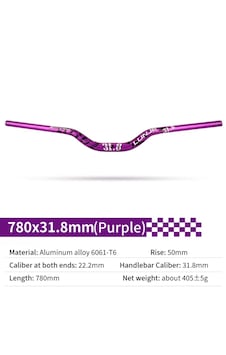 Lunje Riser Alüminyum Bisiklet Gidonu 780 Mm Mor Lunje Riser Alüminyum Bisiklet Gidonu 780 Mm Mor
