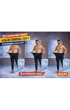 Qulat 3'lü Kışlık İçi Şardonlu Termal Tayt Siyah Qulat 3'lü Kışlık İçi Şardonlu Termal Tayt Siyah
