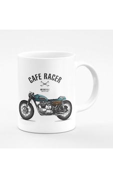 Cafe Racer Motorsikletli Baskılı Kupa/bardak Beyaz Cafe Racer Motorsikletli Baskılı Kupa/bardak Beyaz