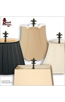 Royal Designs Fleur De Lis 8,25 Cm Abajur Ucu Abajur, Antik Pirinç 50 x 22