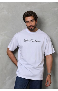Barlashive Erkek Bisiklet Yaka Baskılı Kısa Kol T-shirt - Beyaz Çok Renkli Barlashive Erkek Bisiklet Yaka Baskılı Kısa Kol T-shirt - Beyaz Çok Renkli