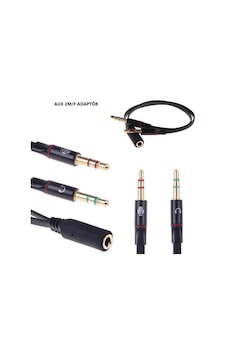 Hadron Hd4611 Mikrofon Kulaklık 2Aux To Aux Çevirici Adaptör Hadron Hd4611 Mikrofon Kulaklık 2Aux To Aux Çevirici Adaptör