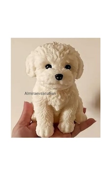 Sevimli Köpek Modelli 1 Adet Mum Beyaz Sevimli Köpek Modelli 1 Adet Mum Beyaz