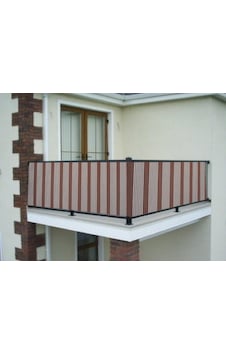 Ceylan Home Balkon Demiri Perdesi Bağcıklı Kahverengi İnce Çizgili 750 X 80 Ceylan Home Balkon Demiri Perdesi Bağcıklı Kahverengi İnce Çizgili 750 X 80