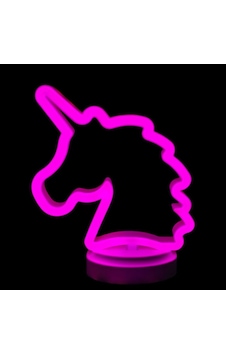 Neon Işıklı Unicorn Masa Gece Lambası Pil Usb