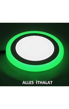 Alles 6w Yeşil Beyaz Çift Renkli Led Panel Armatür Yeşil